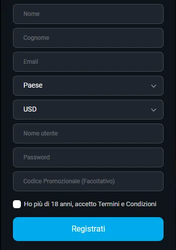 Modulo di iscrizione MyStake passo dopo passo
